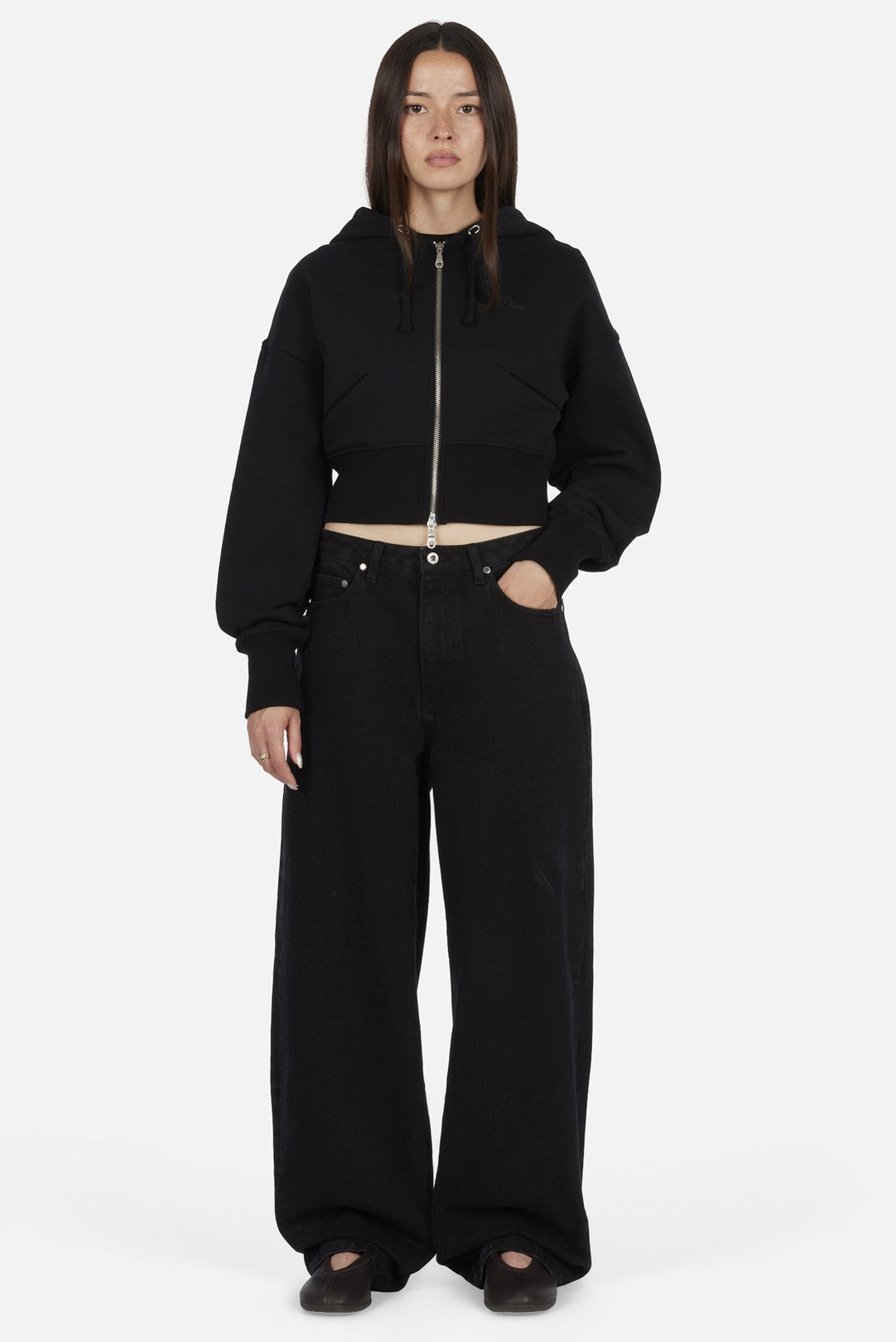 Women's Baggy Denim Pants Black