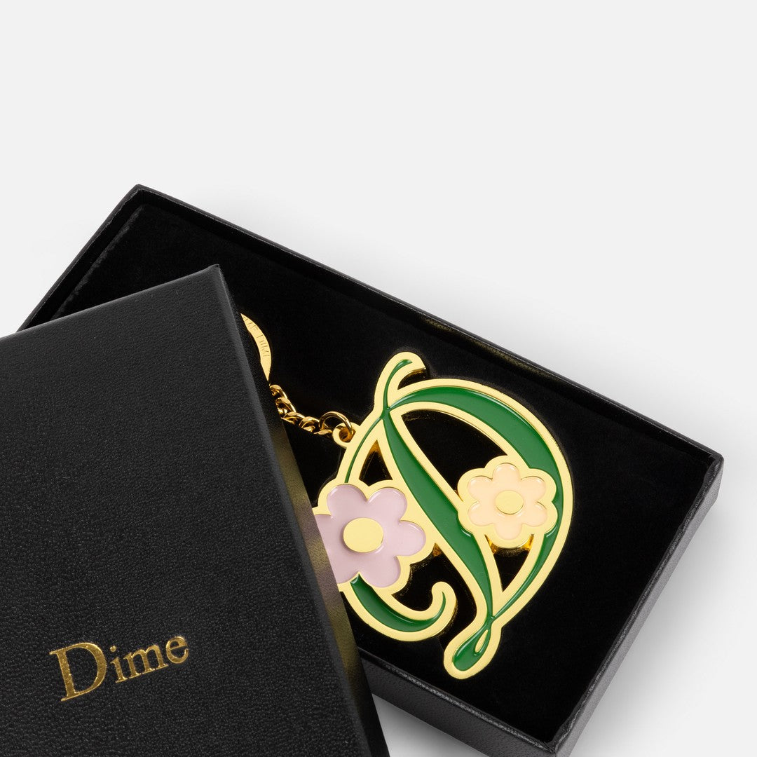 Oversized Floral Keychain Gold