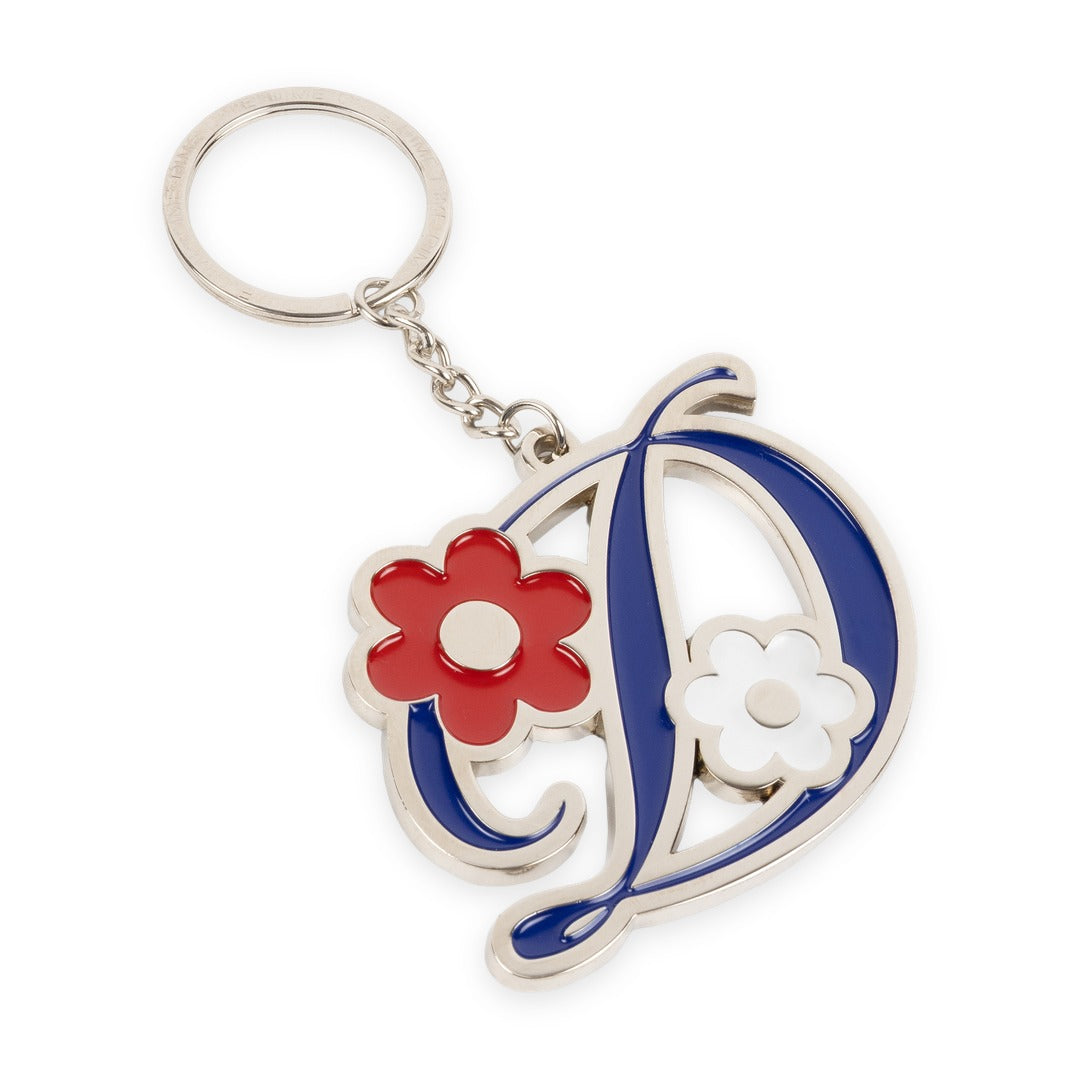 Oversized Floral Keychain Silver