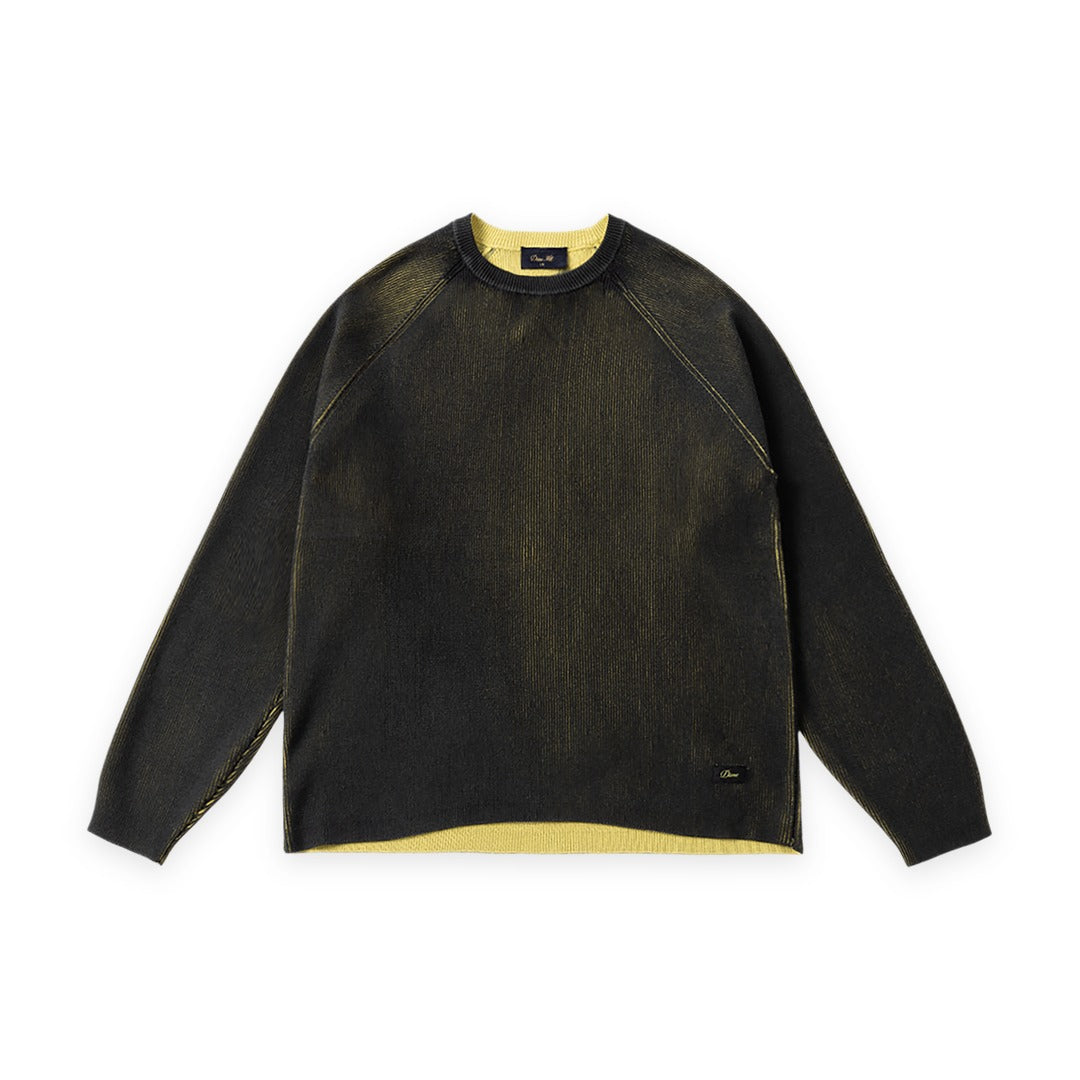 Printed Rib Sweater Black/Yellow