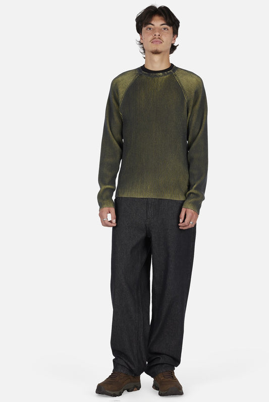 Printed Rib Sweater Black/Yellow