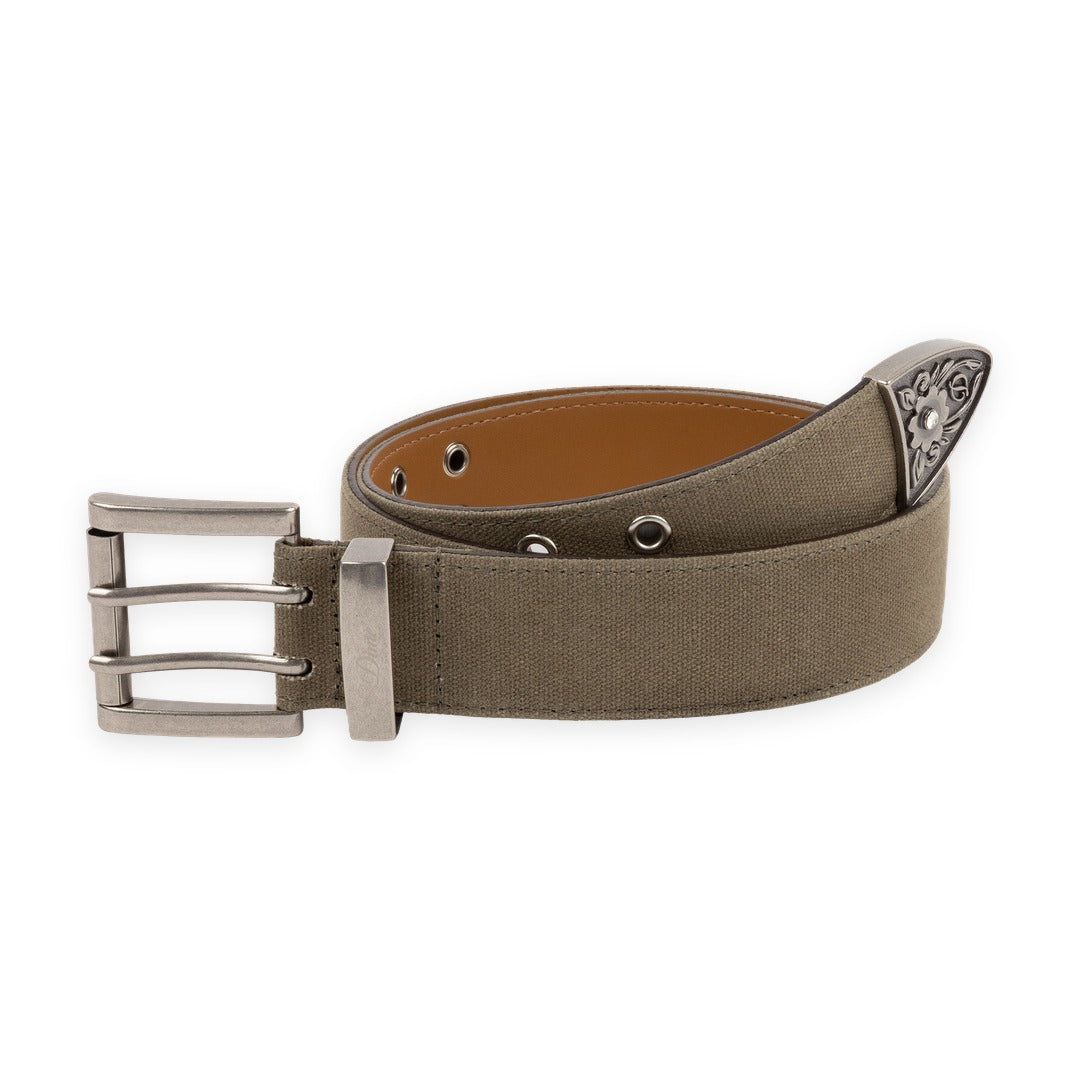 Waxed Canvas Belt Brown/Olive