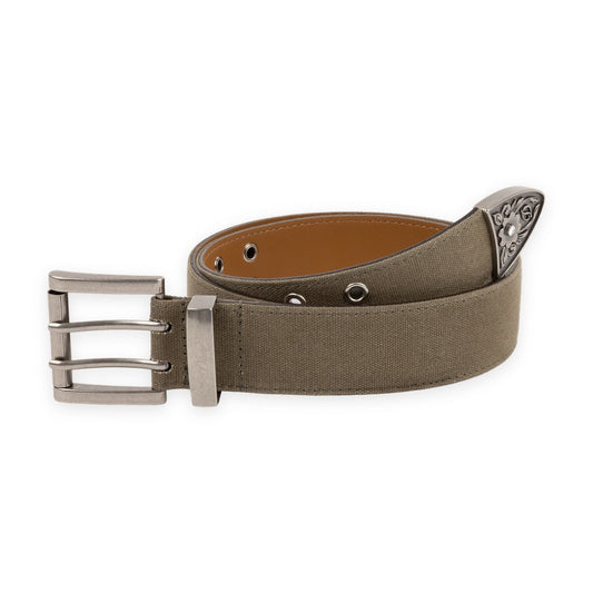 Waxed Canvas Belt Brown/Olive