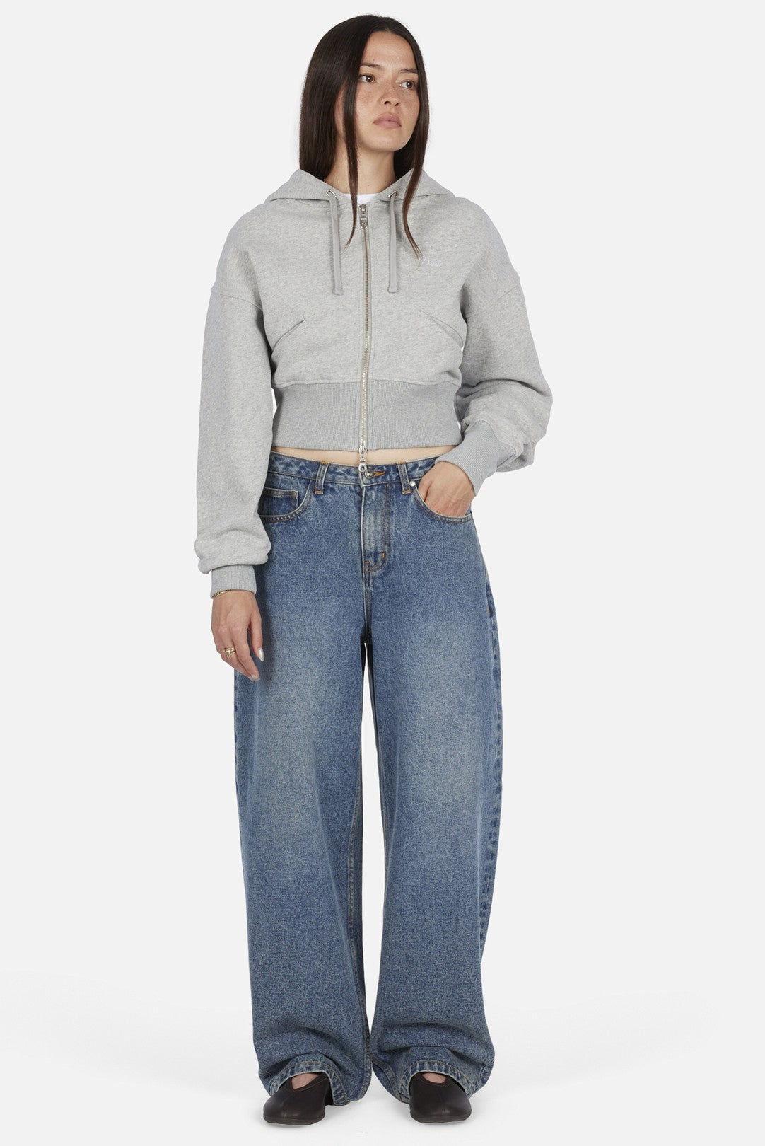 Women's Baggy Denim Pants Indigo Washed