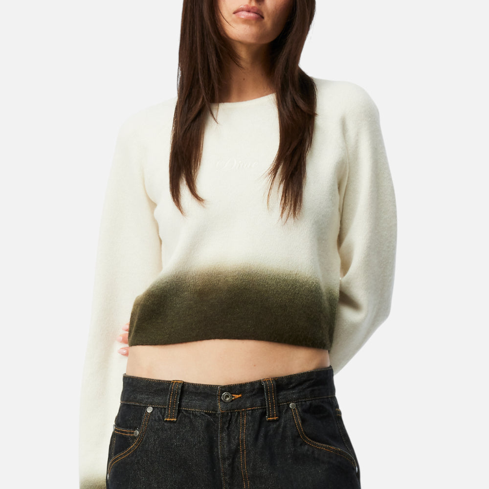 Cropped Mohair Knit Gradient Cream