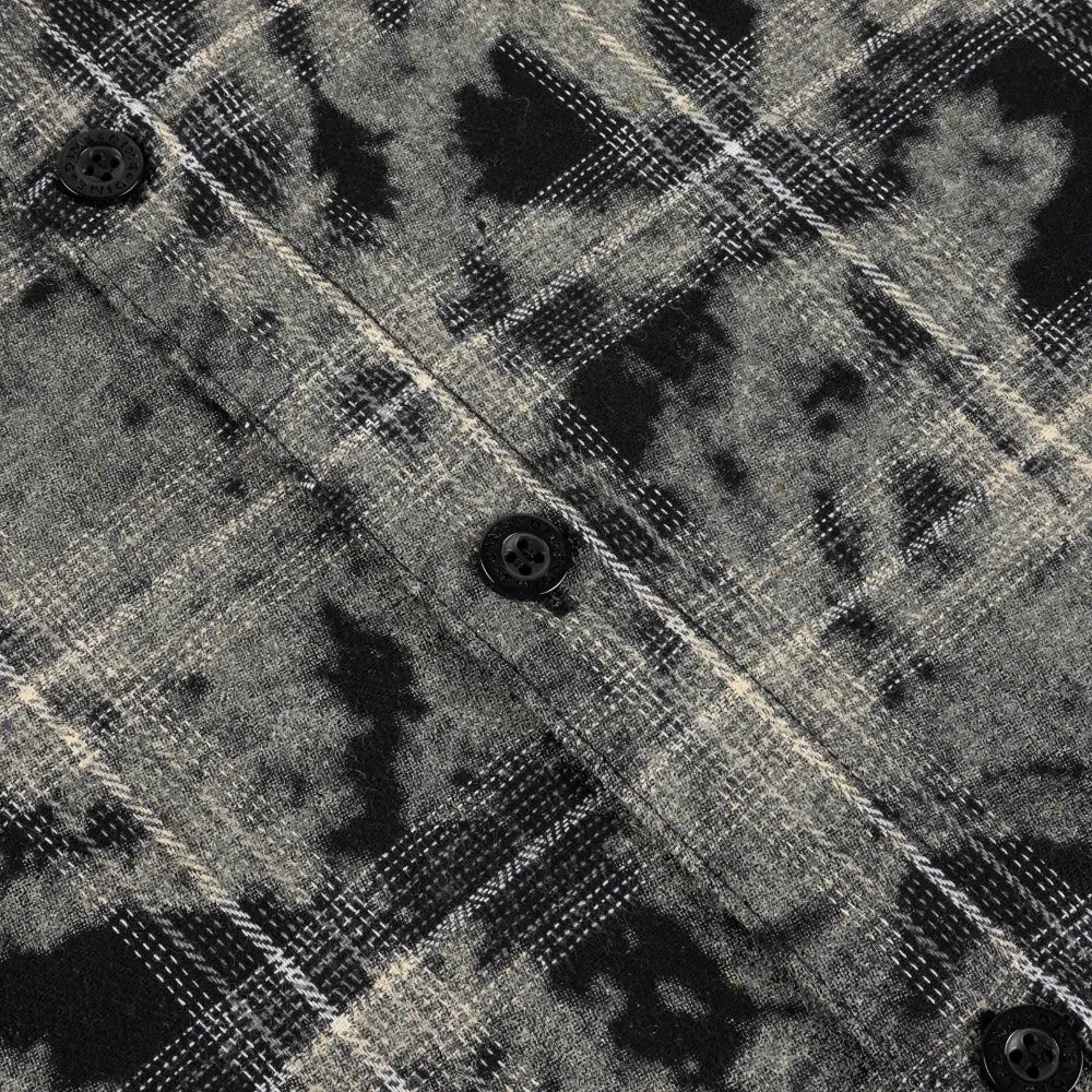 Plaid Flannel Shirt Bleached Black