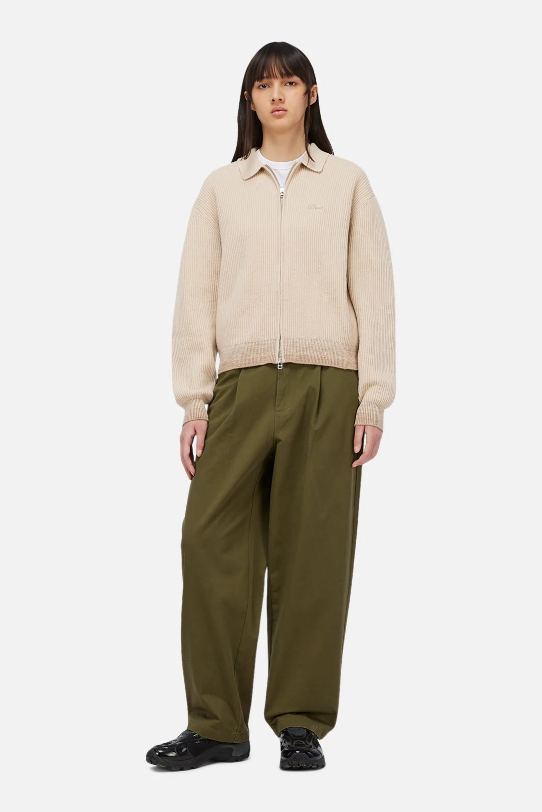 Double Zip Knit Tan