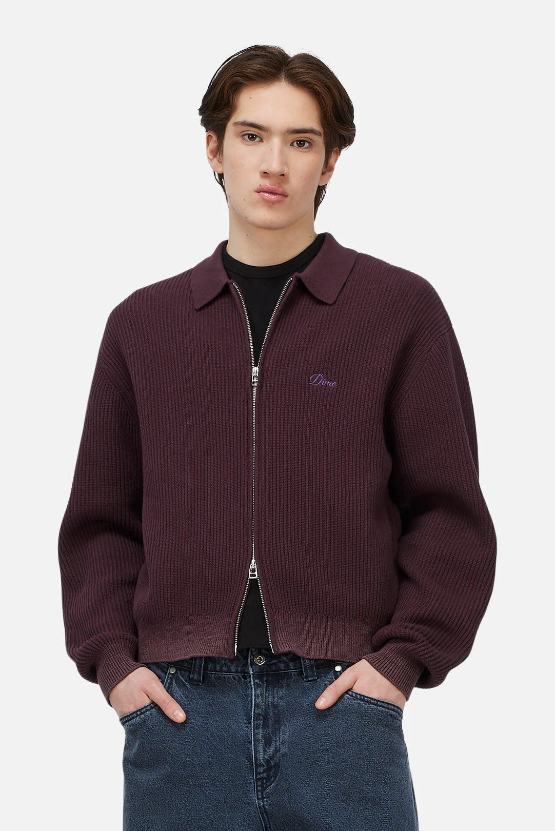 Double Zip Knit Wine
