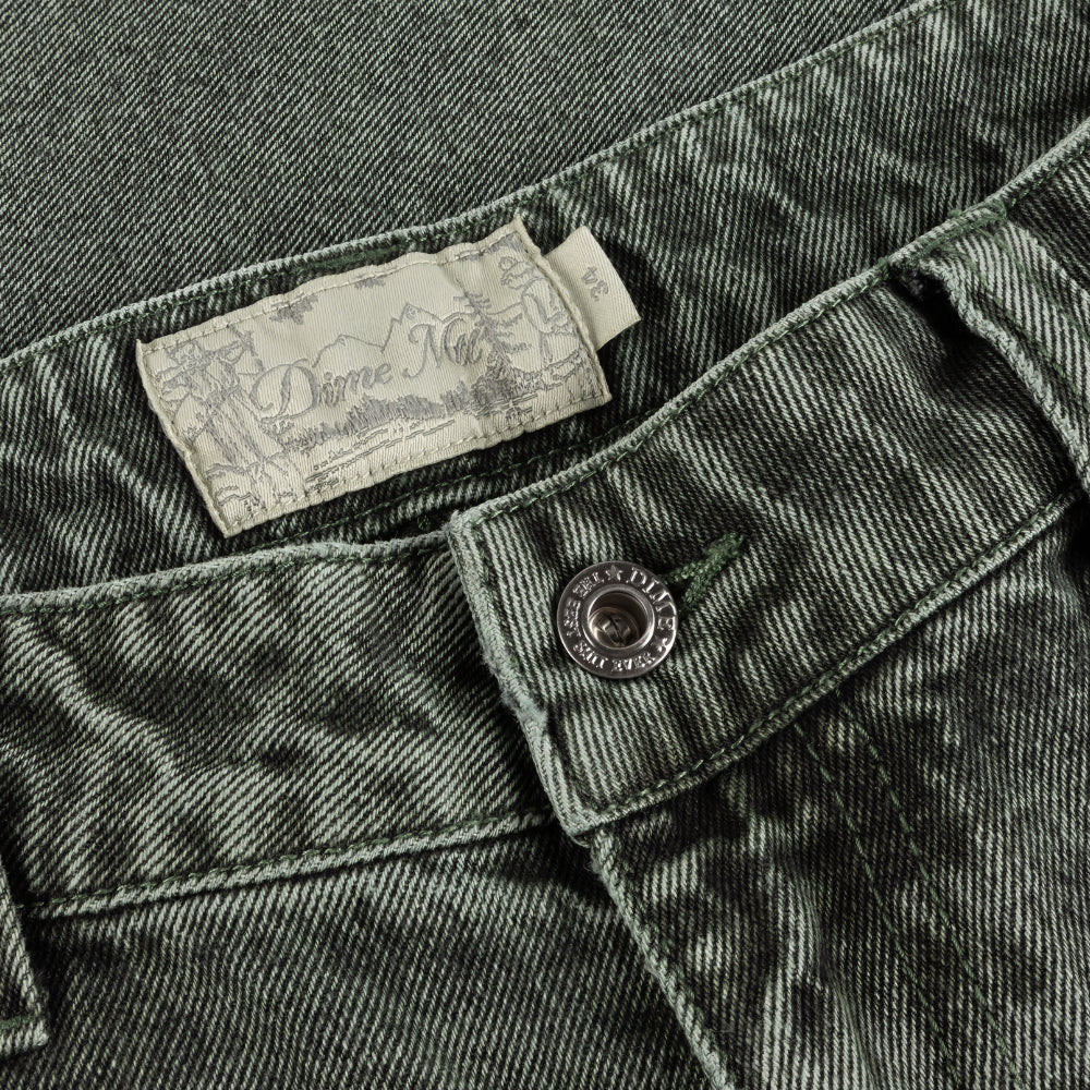 Baggy Denim Pants Overdyed Green