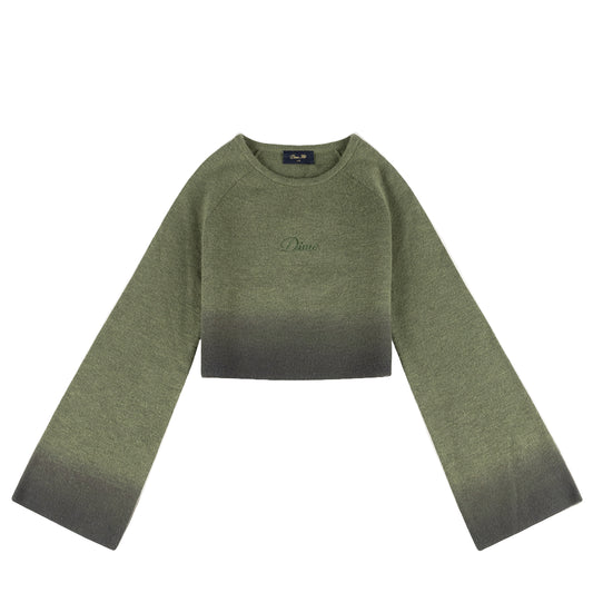 Cropped Mohair Knit Gradient Olive