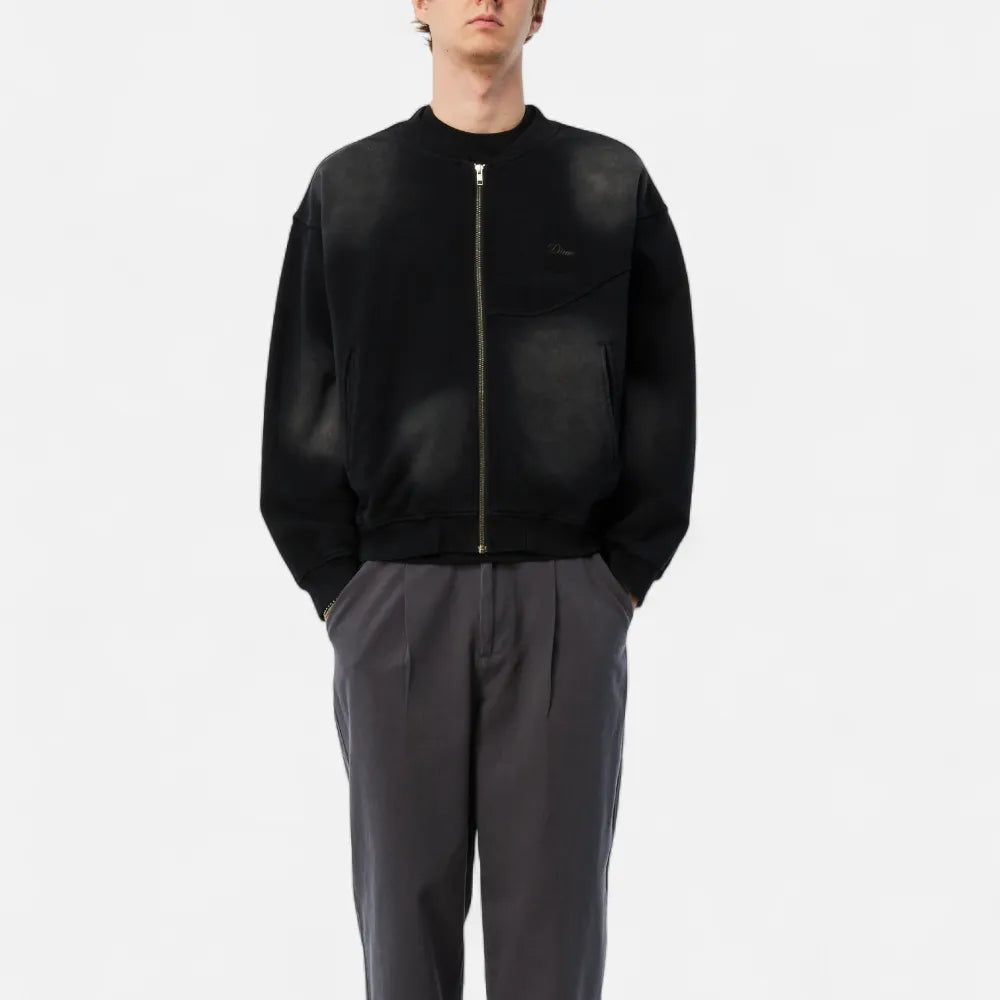 Faded Fleece Bomber Black