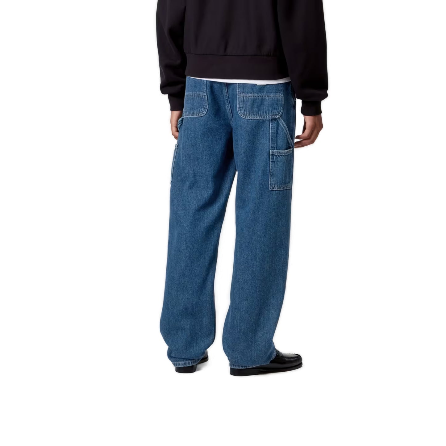 W’ Pierce Pant Straight Blue, Stone washed