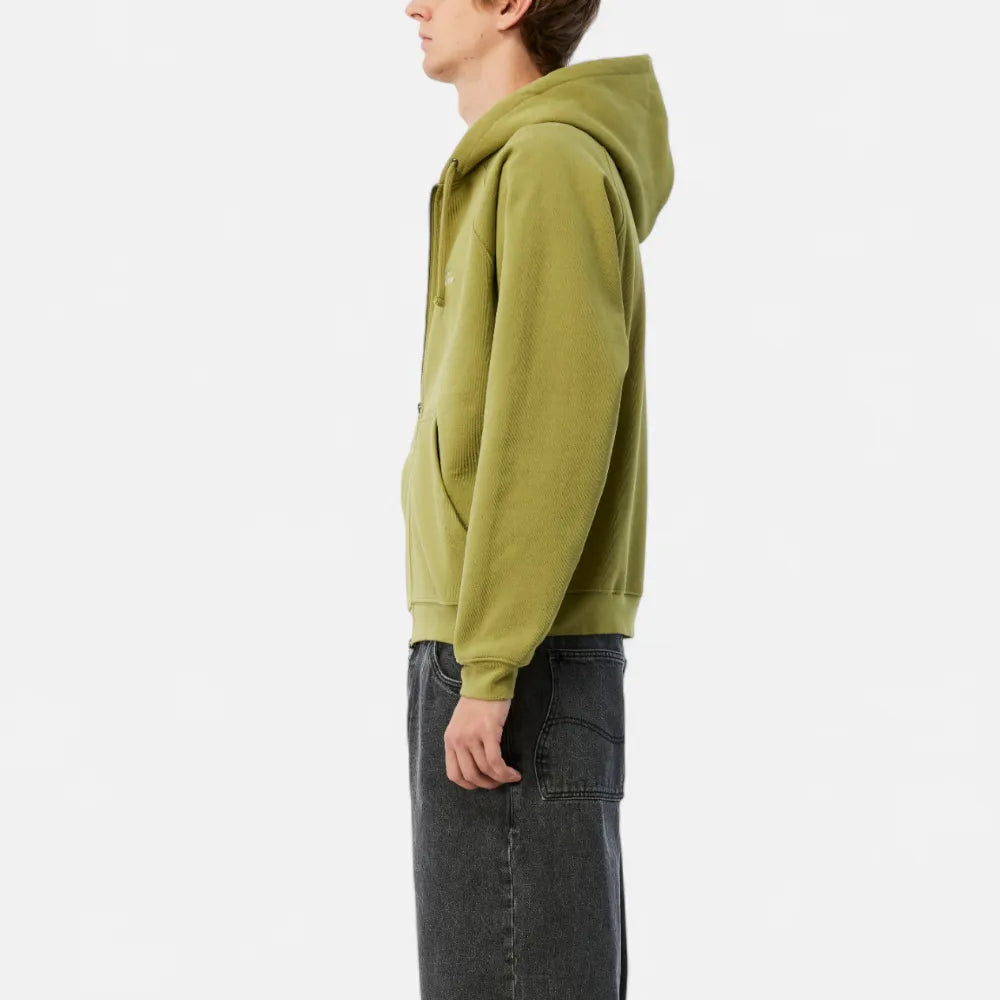 Cursive Small Logo Zip Hoodie Gold