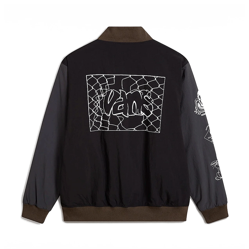 Crazy Eddy Baseball Jacket Black