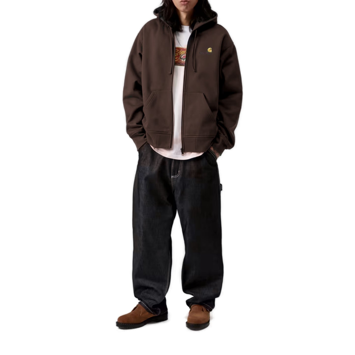 Hooded American Script Jacket Palisander