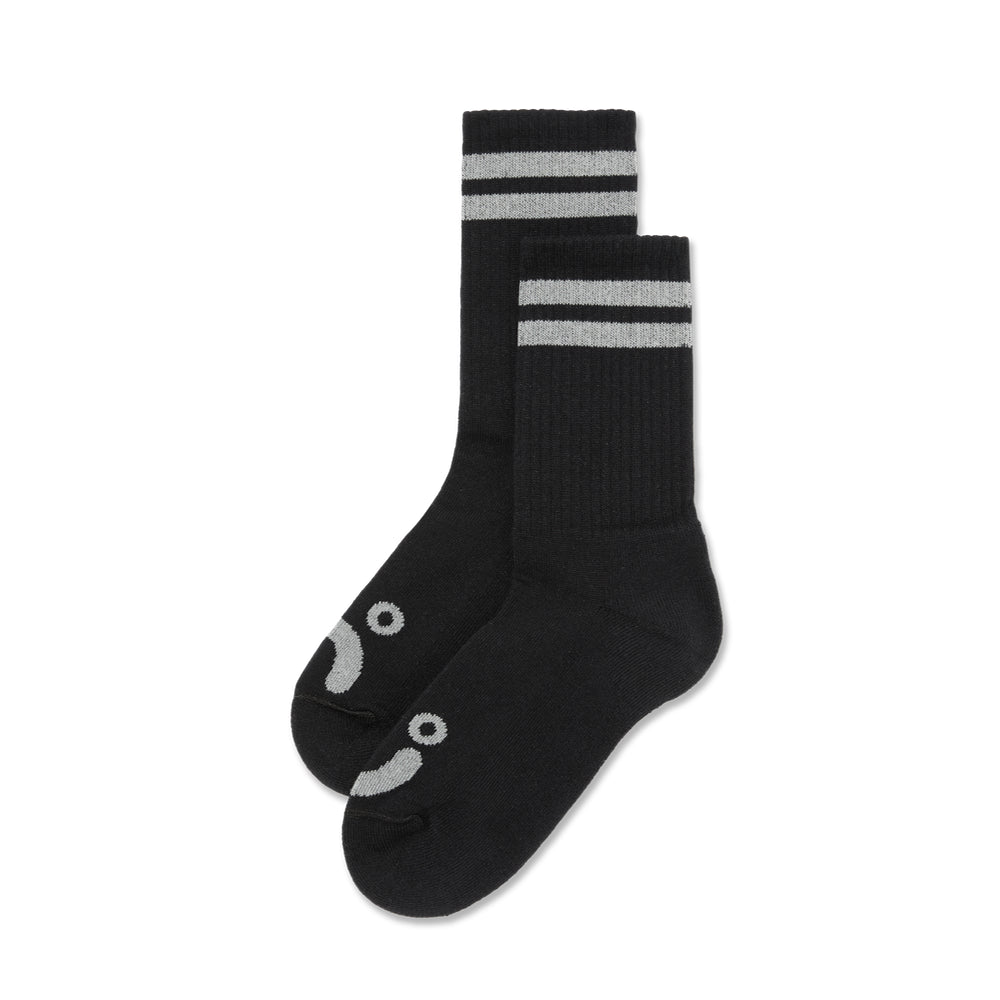 Rib Socks Happy Sad Black / Heather Grey