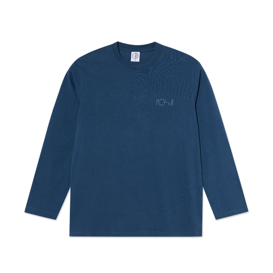Steve Tee LS Stroke Logo Space Blue