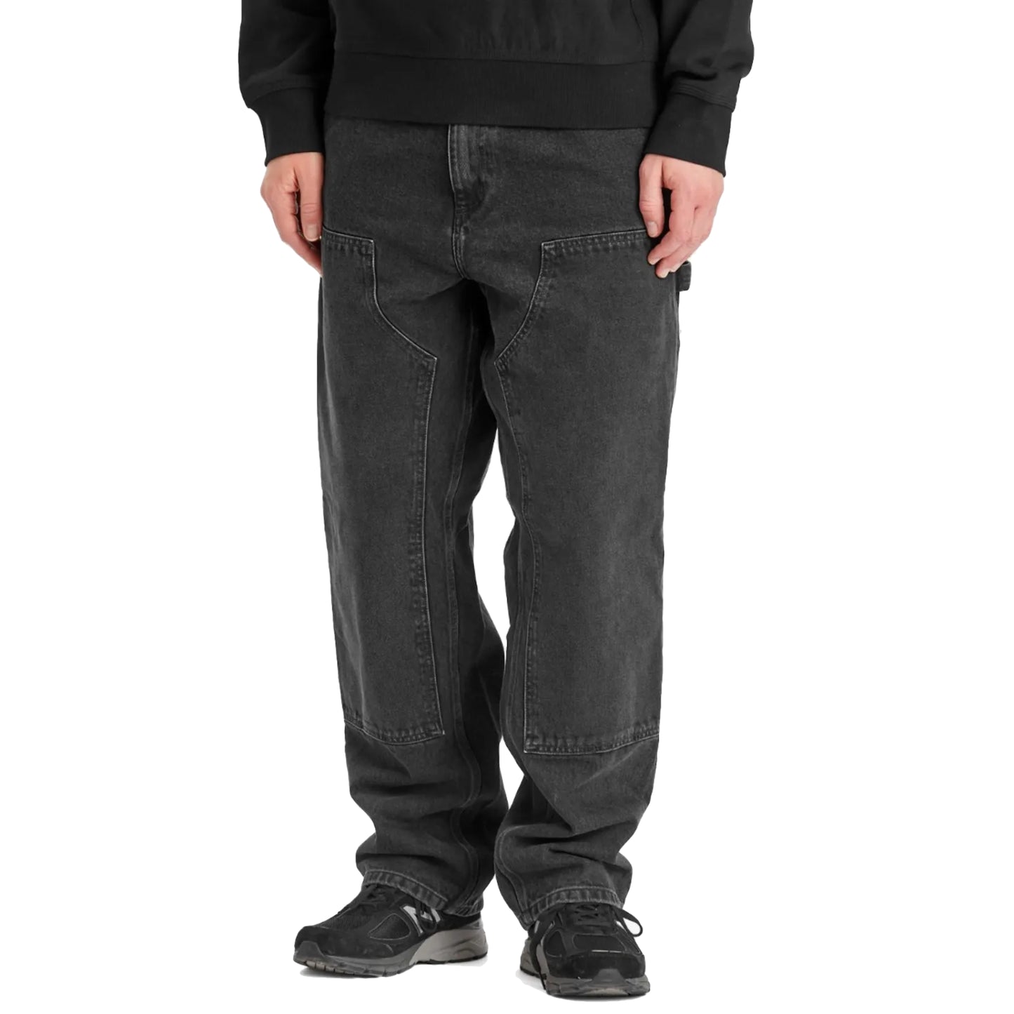 Double Knee Pant Black / Stone Washed