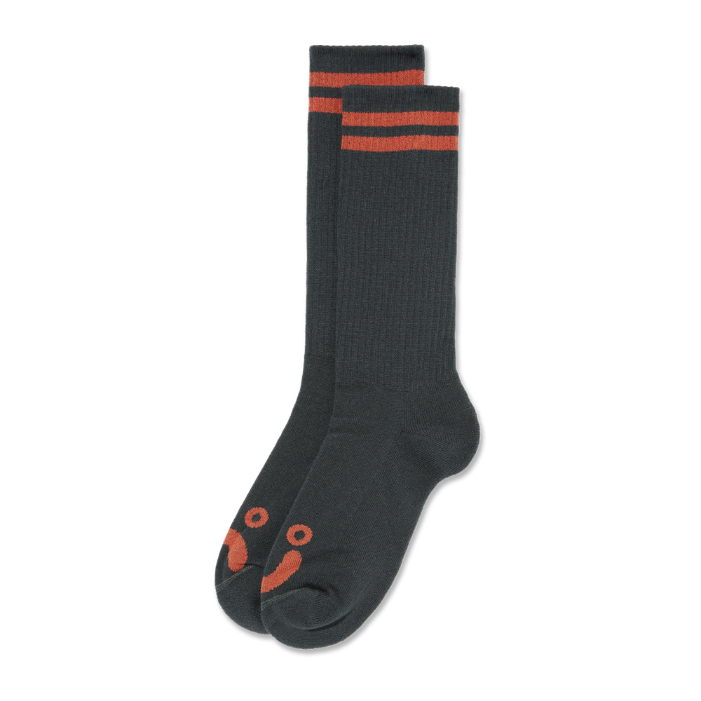 Long Rib Socks Happy Sad Graphite / Orange