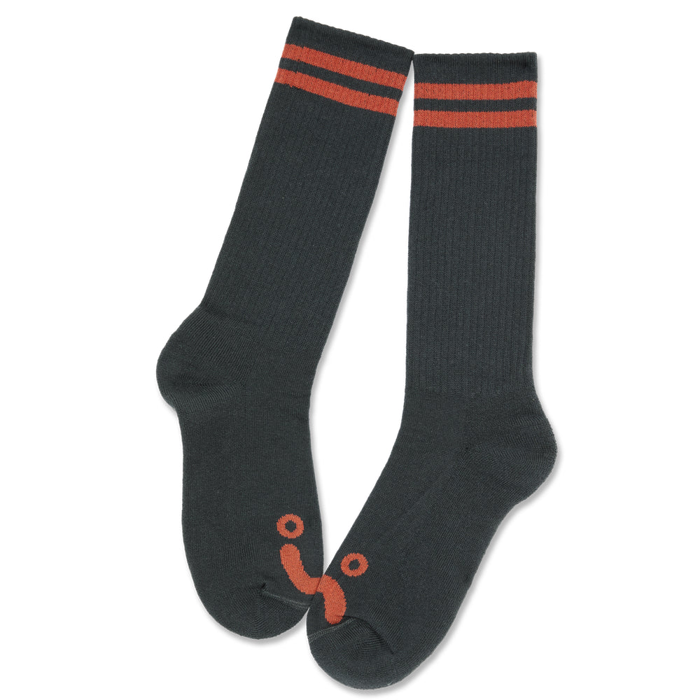 Long Rib Socks Happy Sad Graphite / Orange