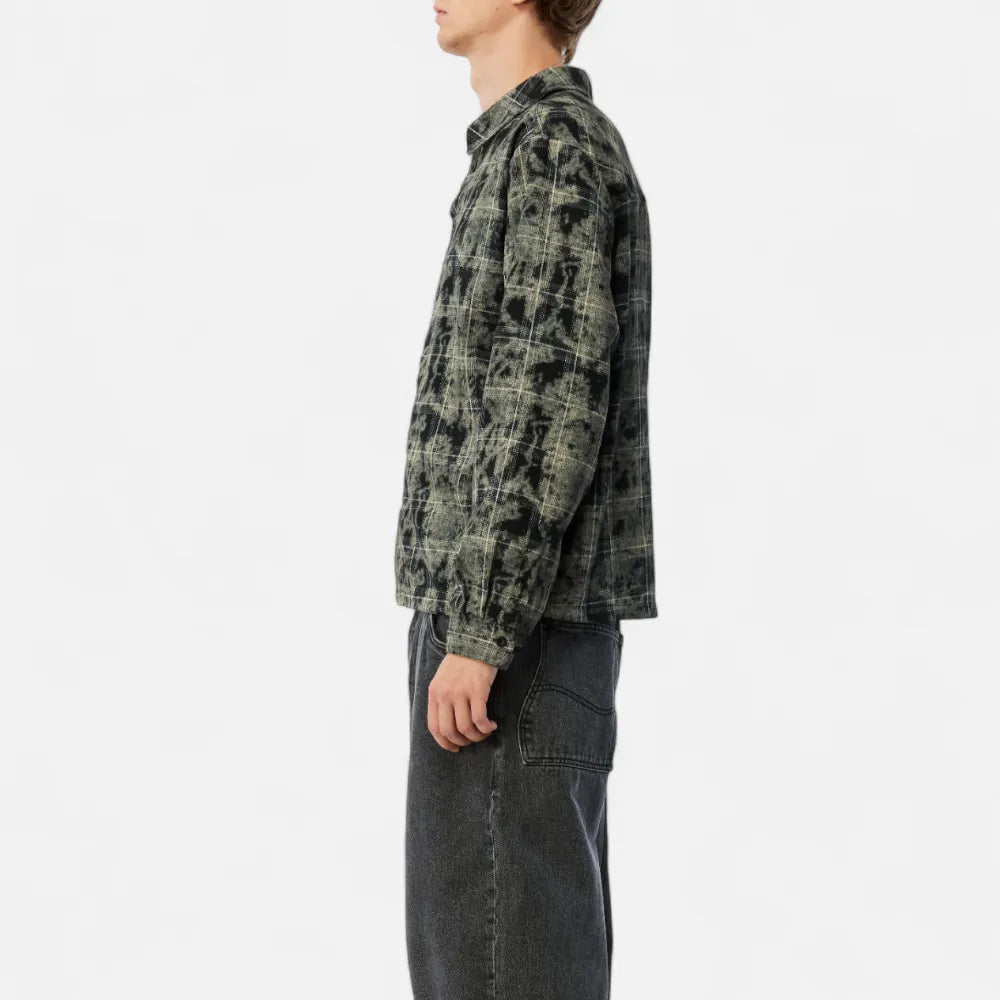 Plaid Flannel Shirt Bleached Black