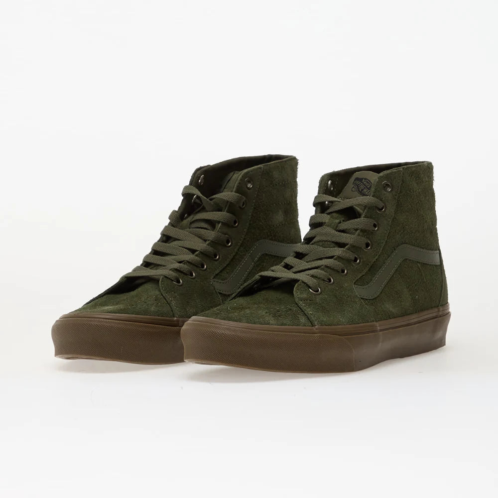 Sk8-Hi Tapered Hairy Suede – Olive/Gum