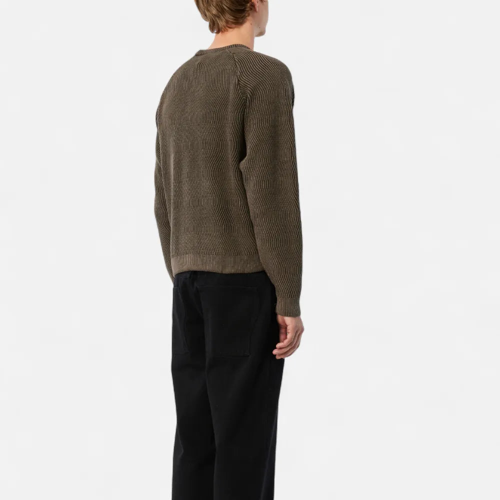 Wave Knit Sweater Brown