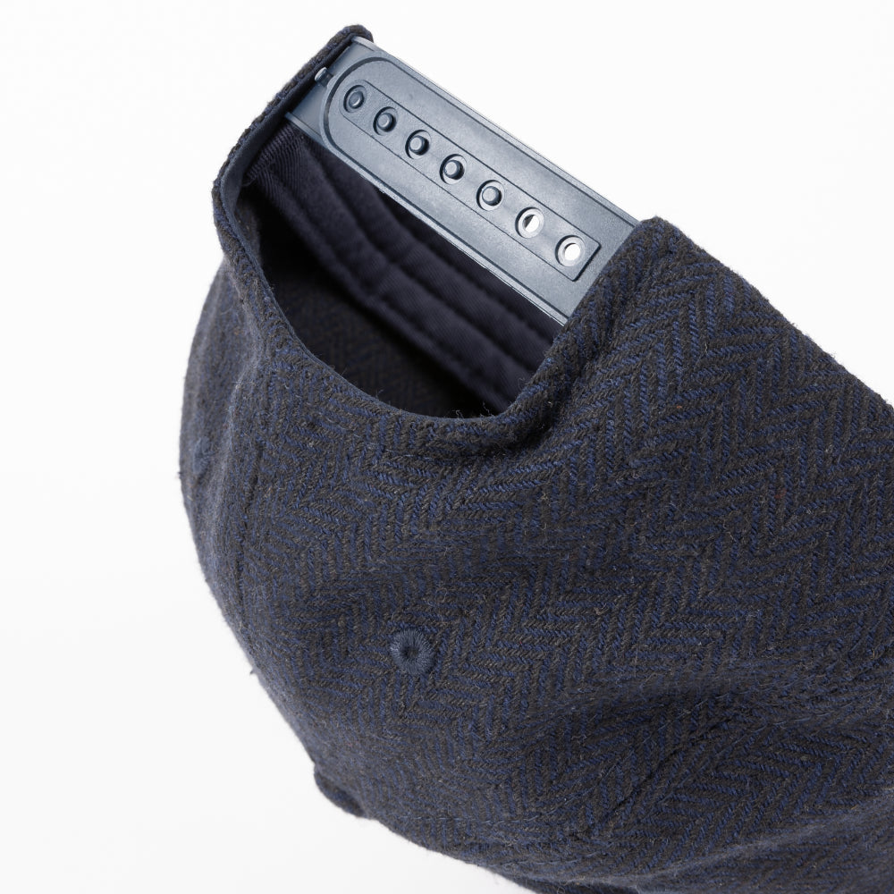 D Full Fit Cap Herringbone Navy