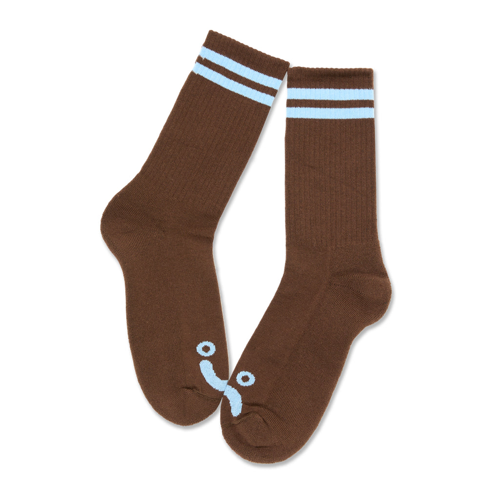 Rib Socks Happy Sad Brown / Blue