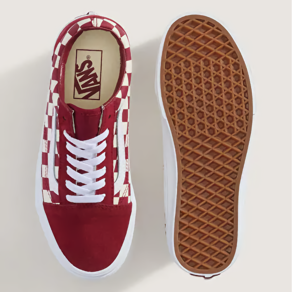 Vans Old Skool – Red/Checkerboard