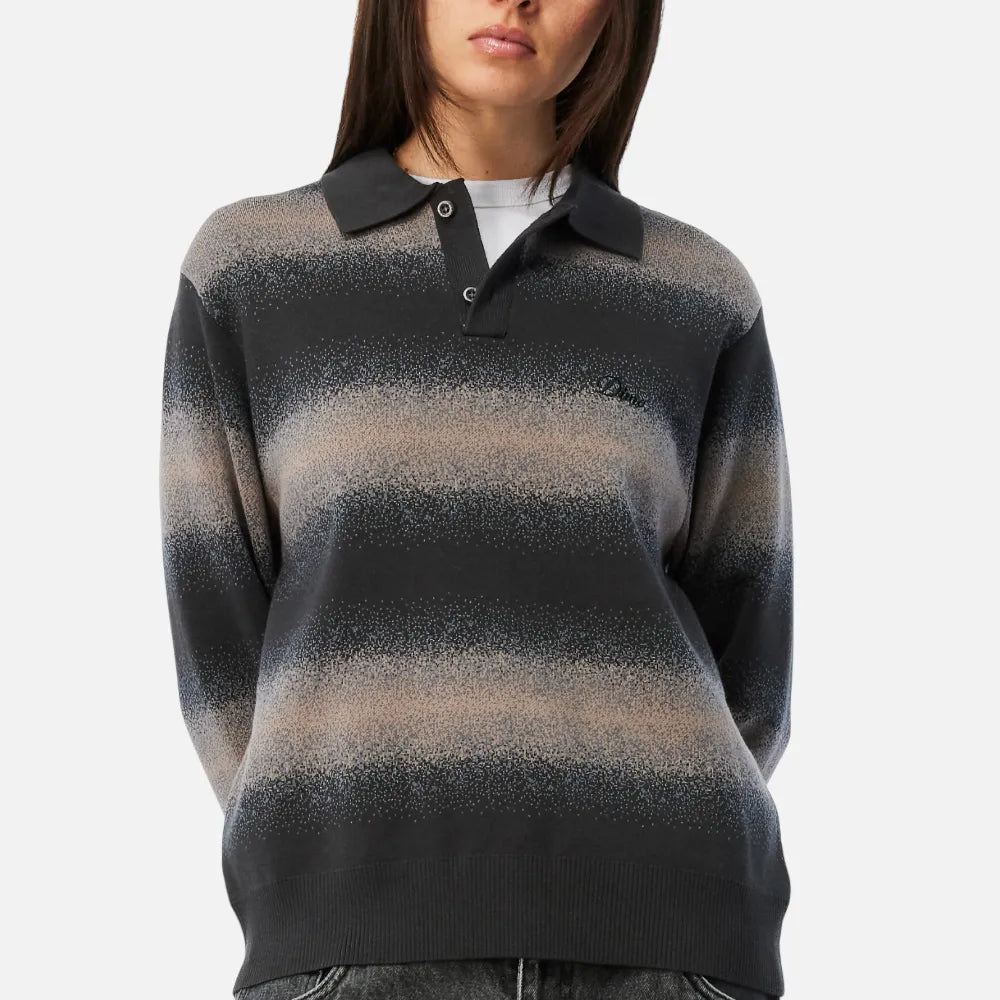 Striped Rugby Knit Charcoal