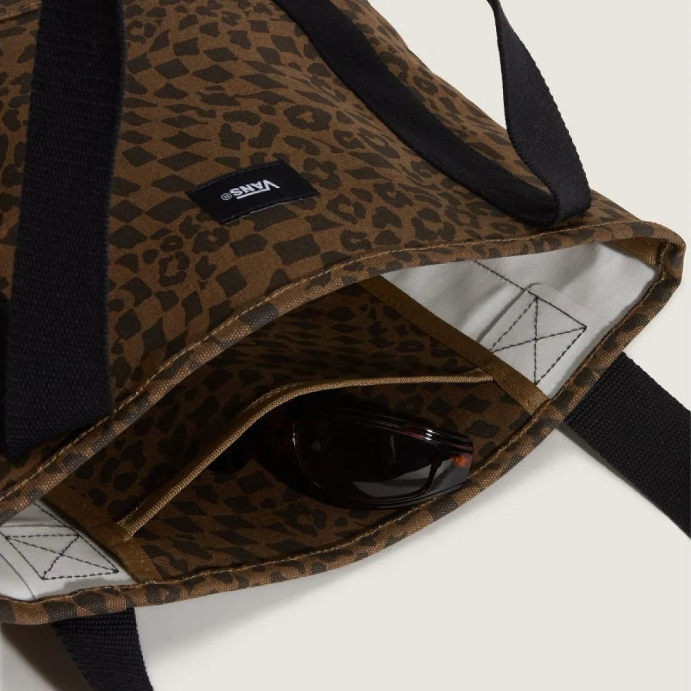 Pergs Midi Tote – Leopard/Check