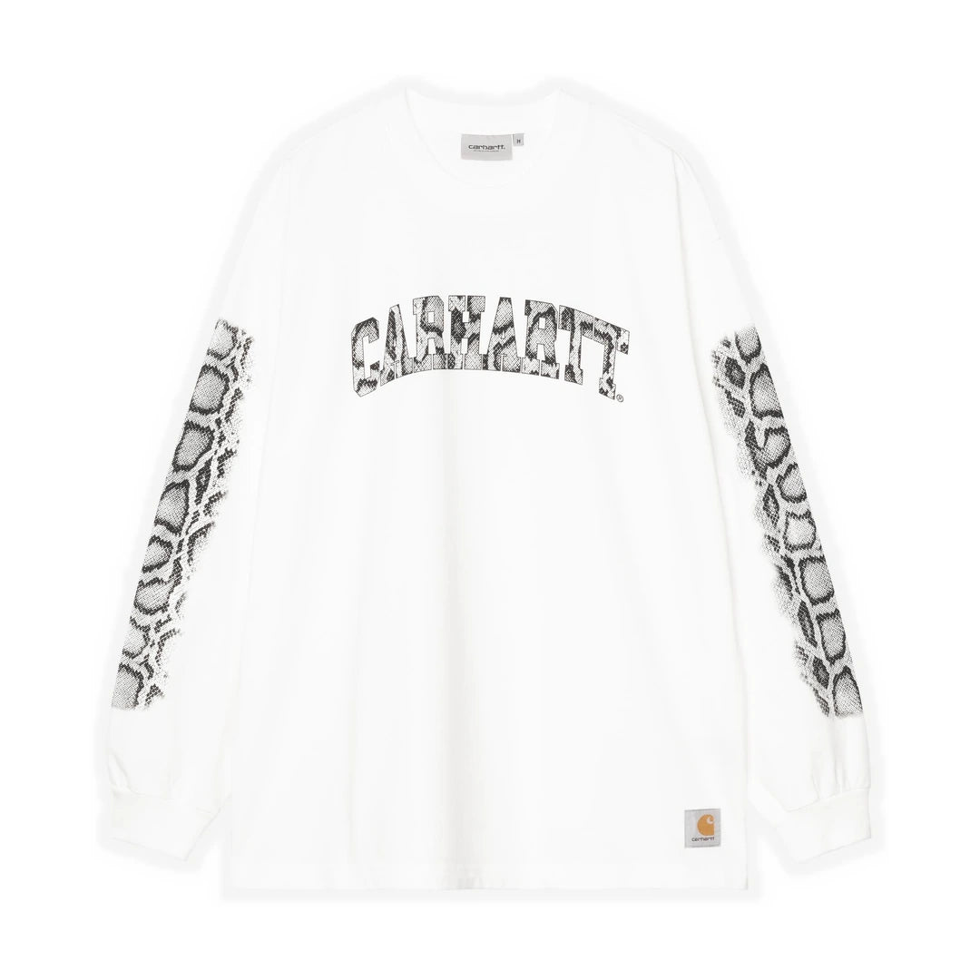L/S Camo Snake T-Shirt White heavy stone