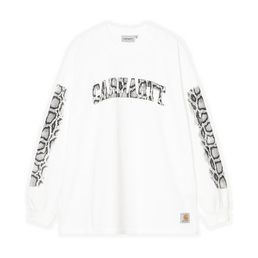 L/S Camo Snake T-Shirt White heavy stone