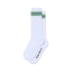 Long Rib Socks Stripes White/Green/Blue