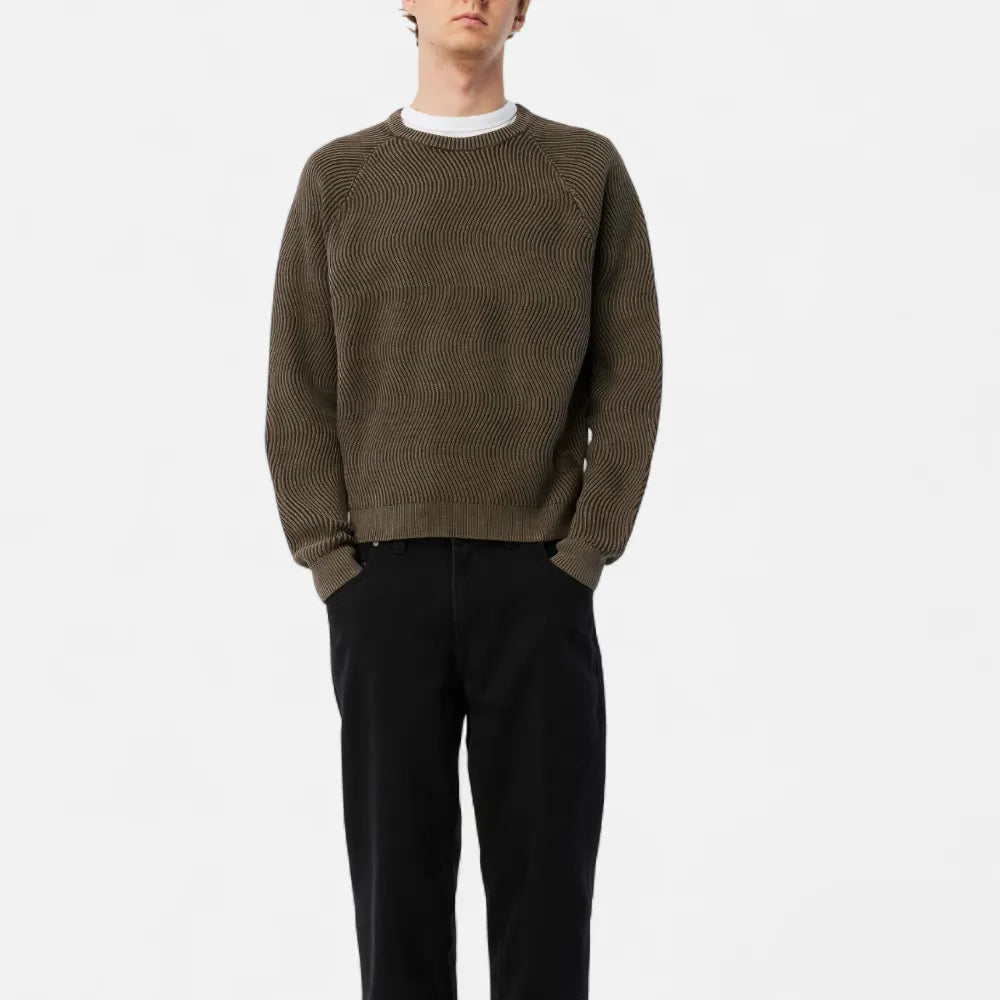 Wave Knit Sweater Brown