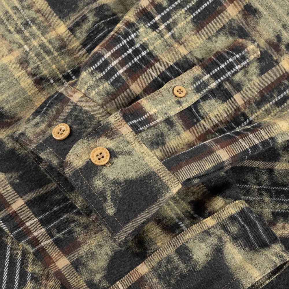 Plaid Flannel Shirt Beige