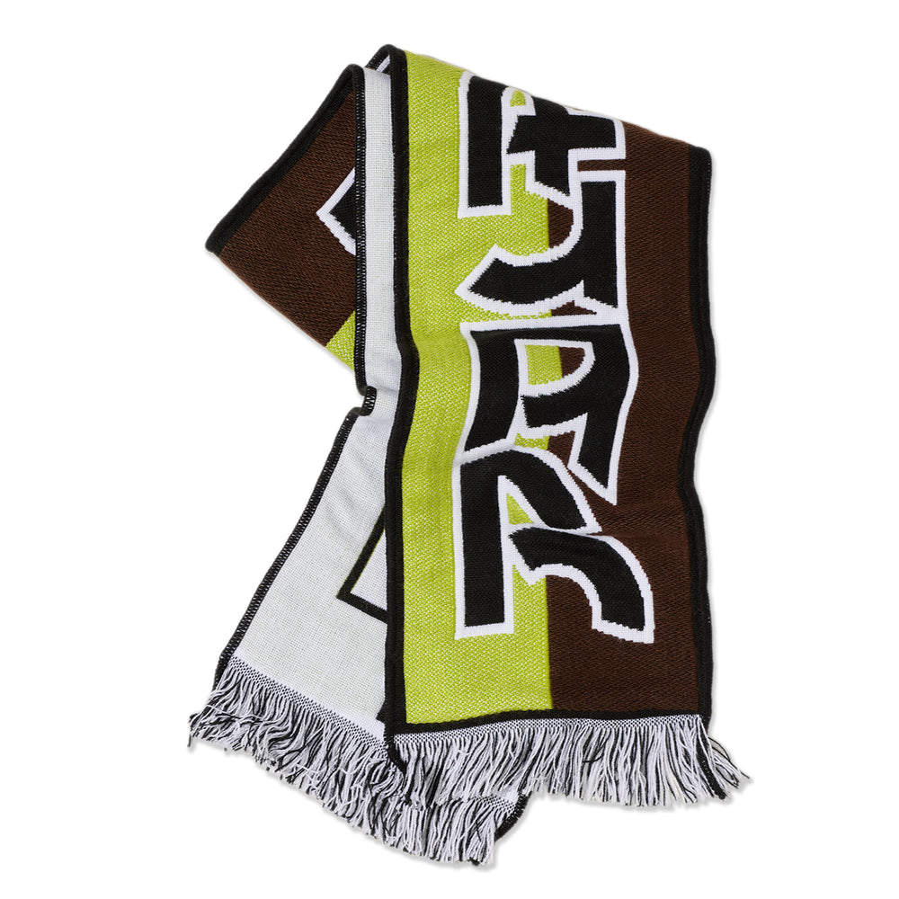 Football Scarf Squares Green/Brown