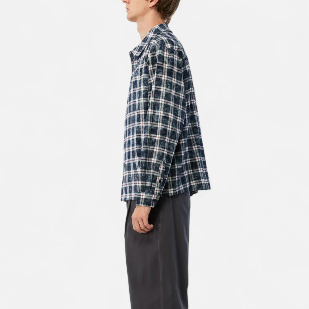 Plaid Flannel Shirt Navy