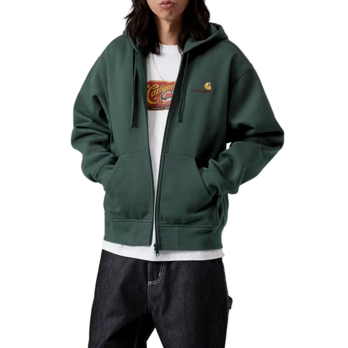 Hooded American Script Jacket Kale Green