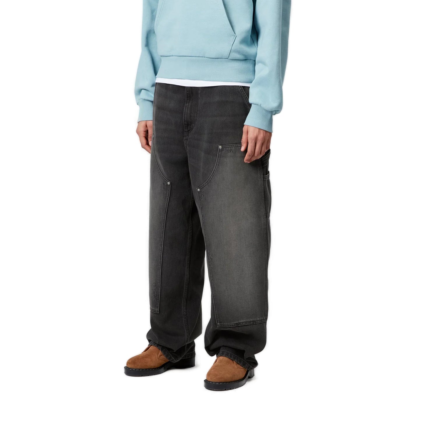 W' Brandon Double Knee Pant Black (Grind Wash)