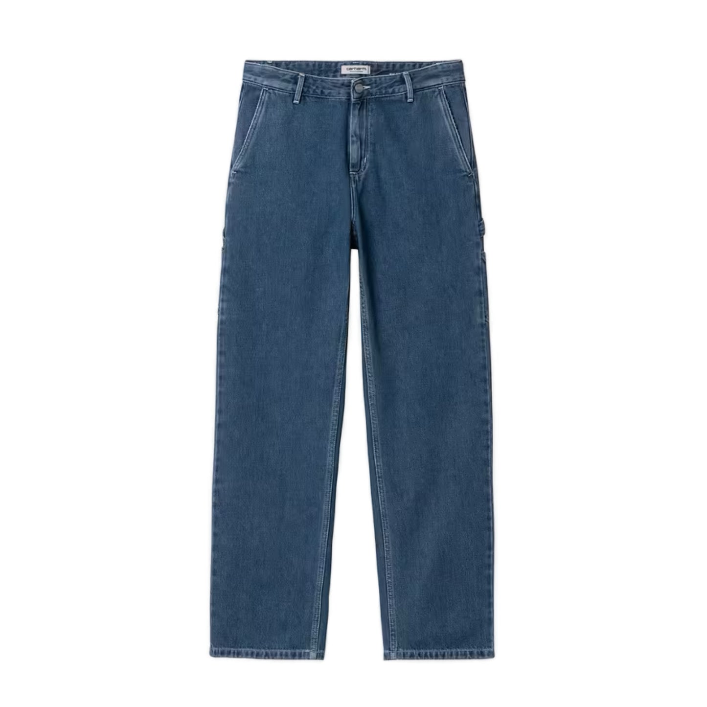 W’ Pierce Pant Straight Blue, Stone washed