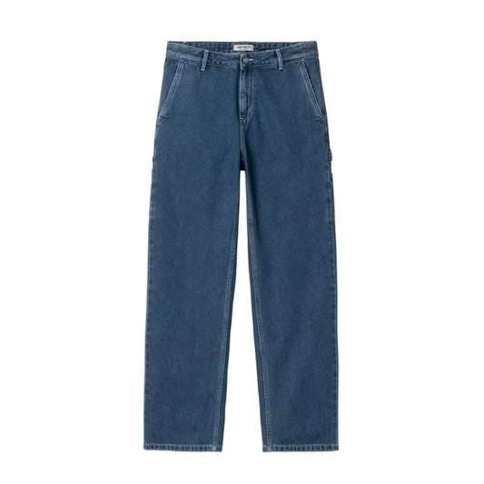 W’ Pierce Pant Straight Blue, Stone washed