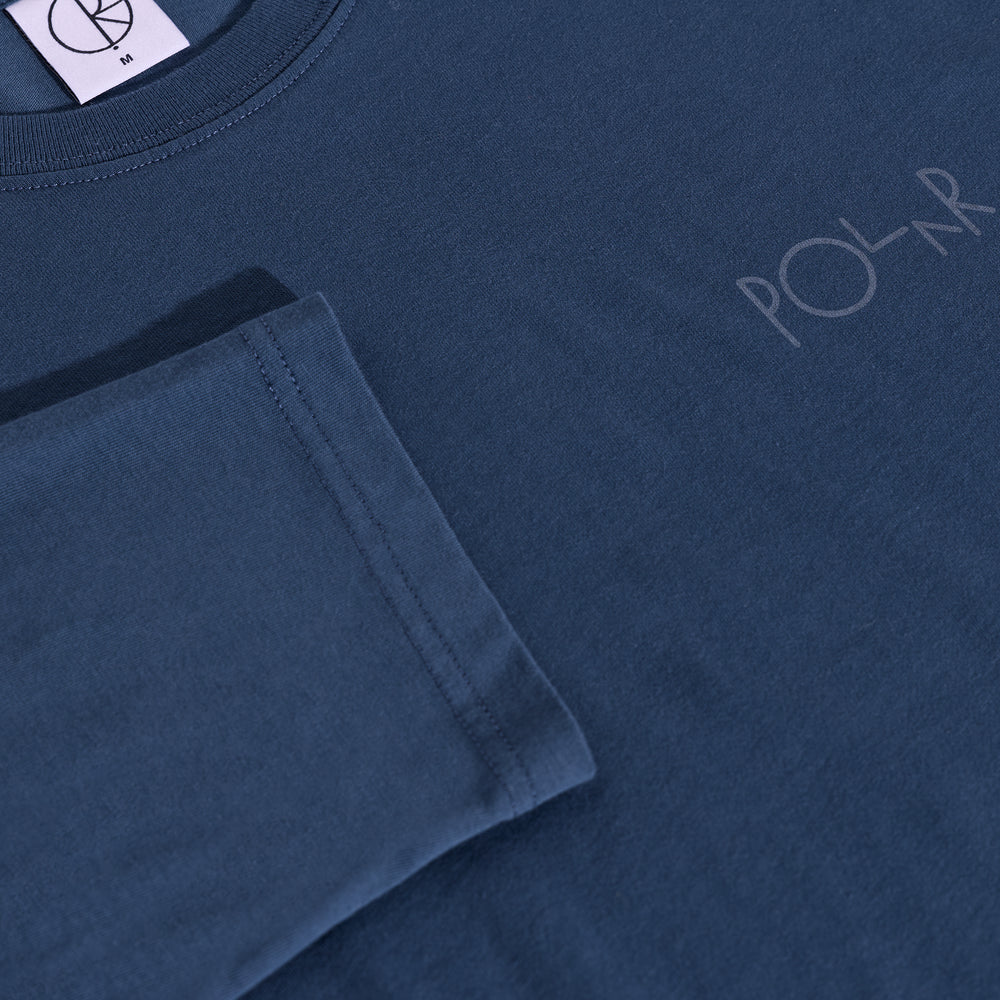 Steve Tee LS Stroke Logo Space Blue