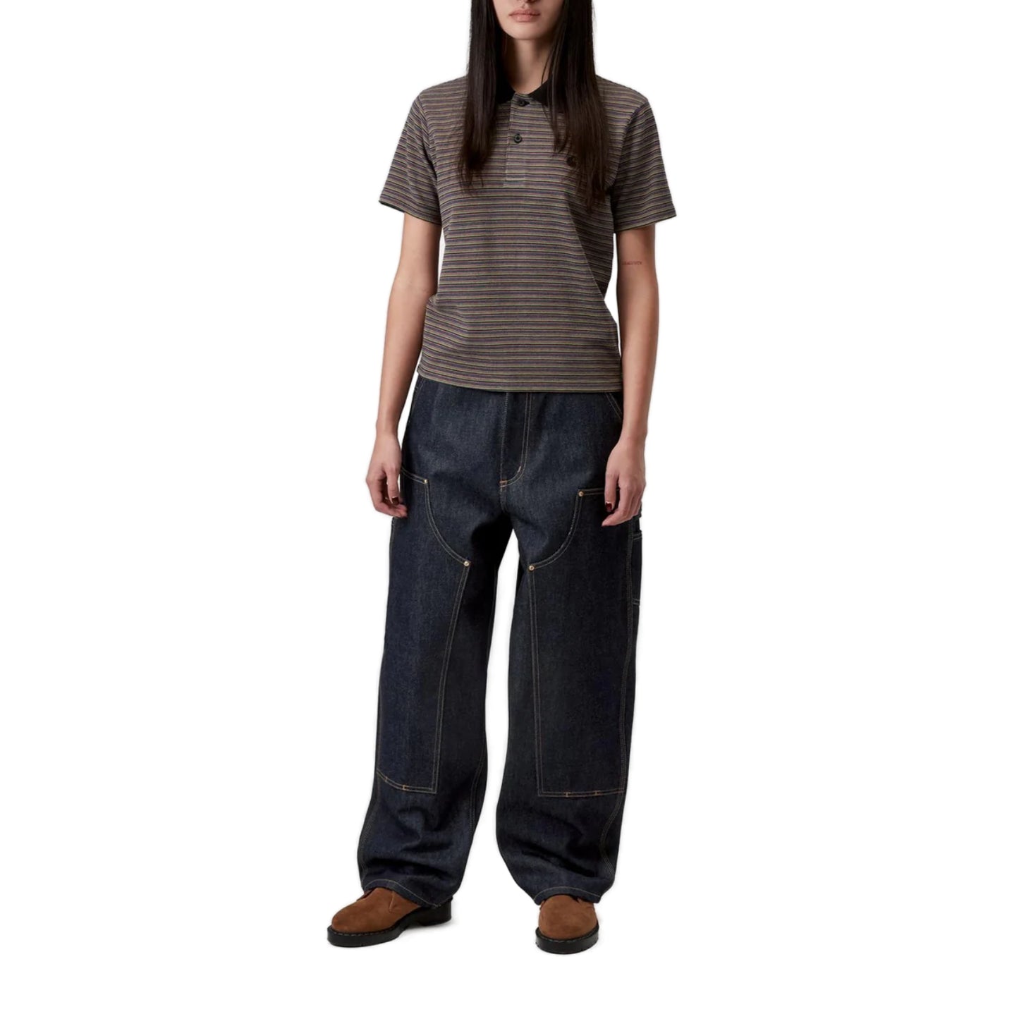 W' Brandon Double Knee Pant Blue (Rigid)