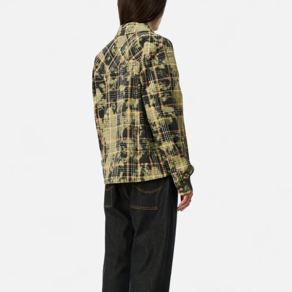 Plaid Flannel Shirt Beige