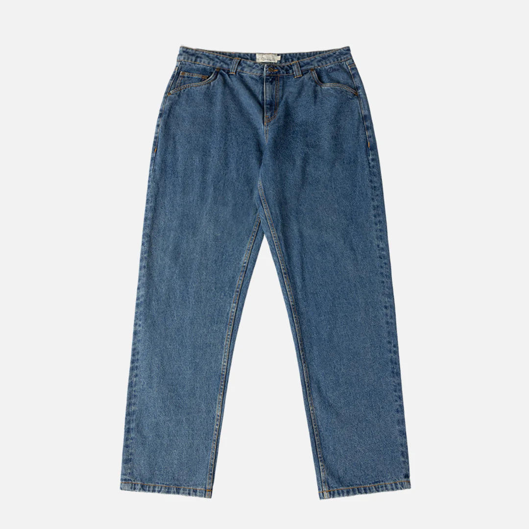 Straight Denim Pants Stone Washed