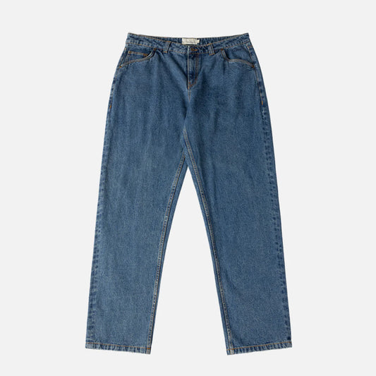 Straight Denim Pants Stone Washed