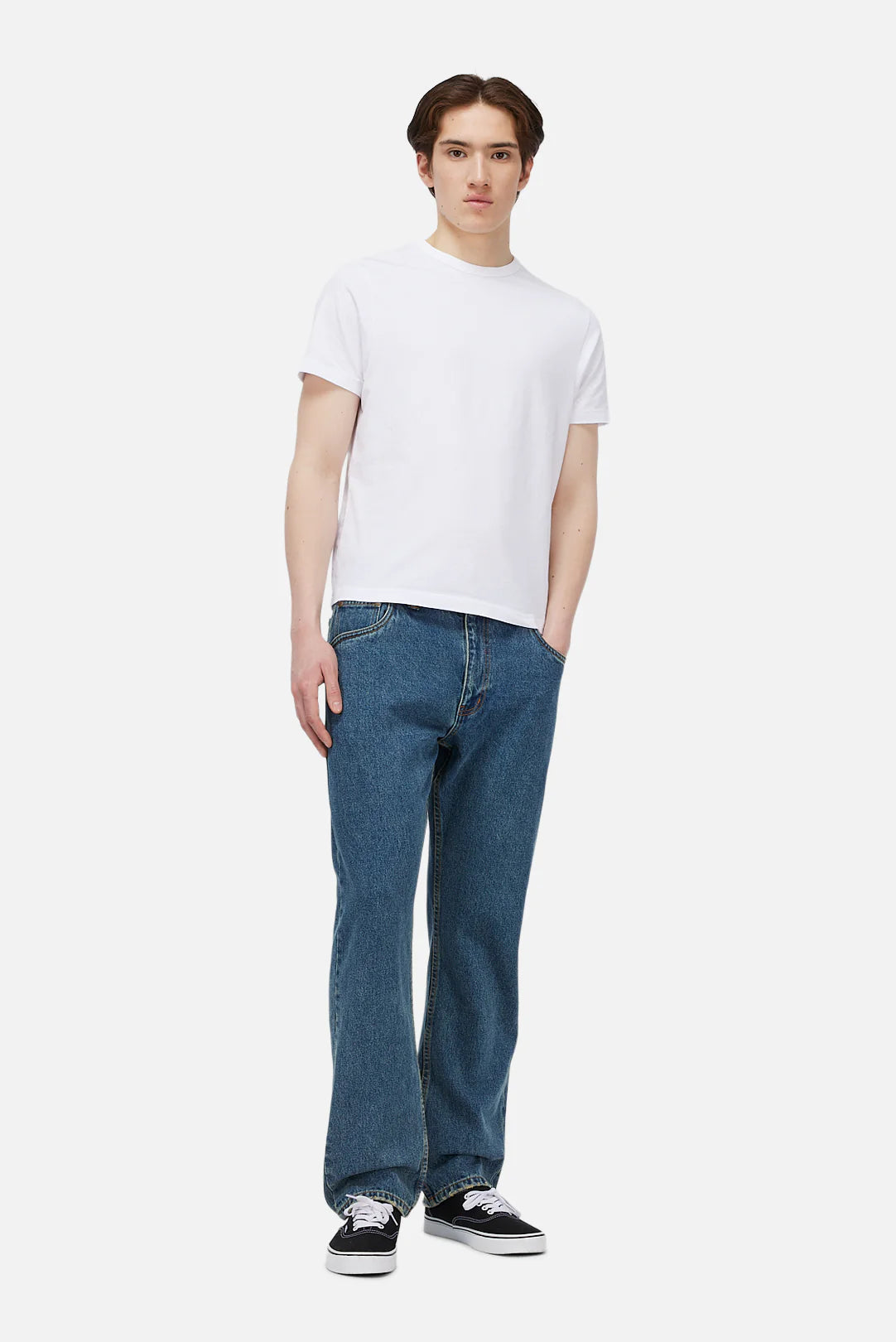 Straight Denim Pants Stone Washed