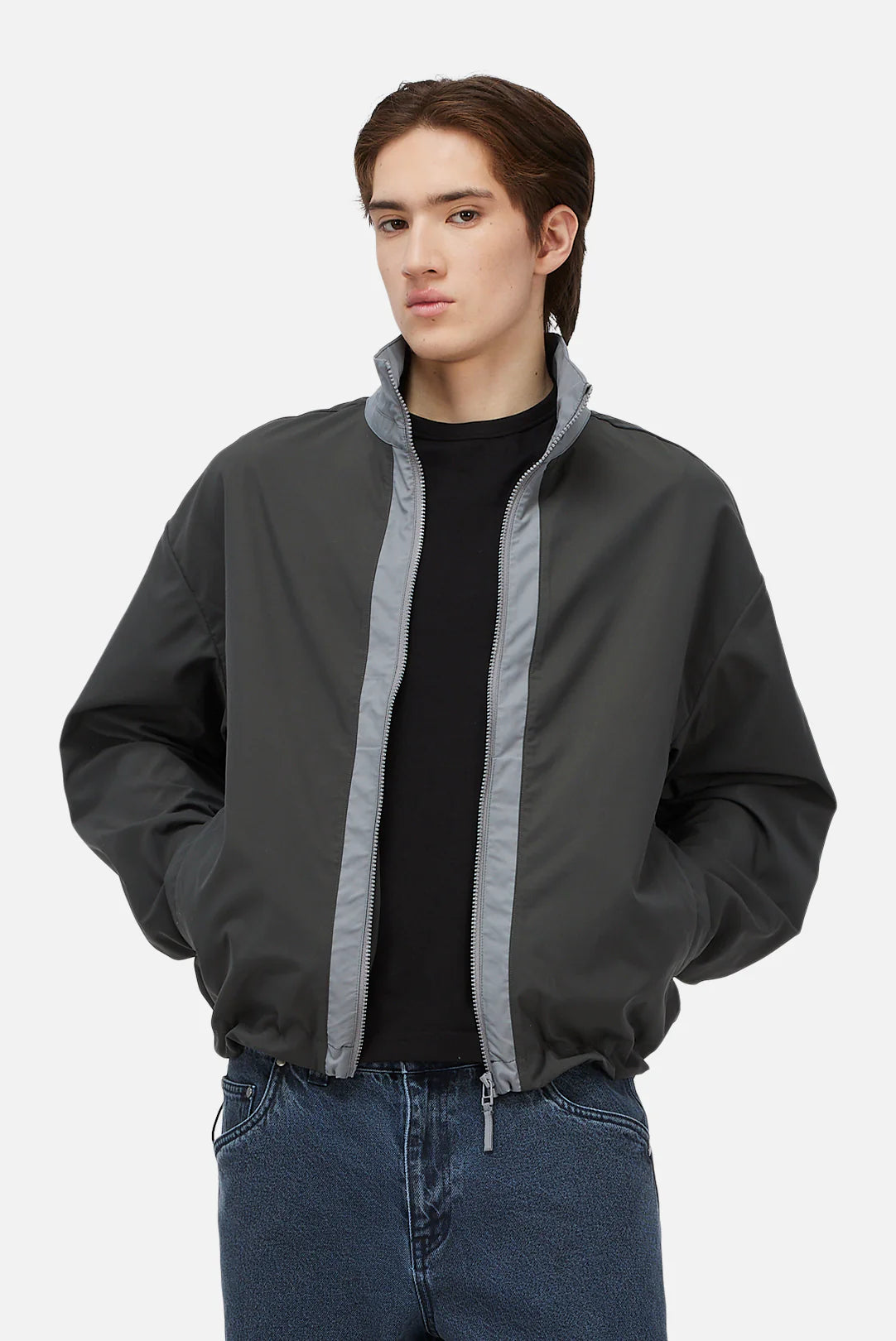 Two Tone Windbreaker Charcoal